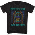 Black Foreigner t-shirt featuring Foreigner Juke Box Hero design