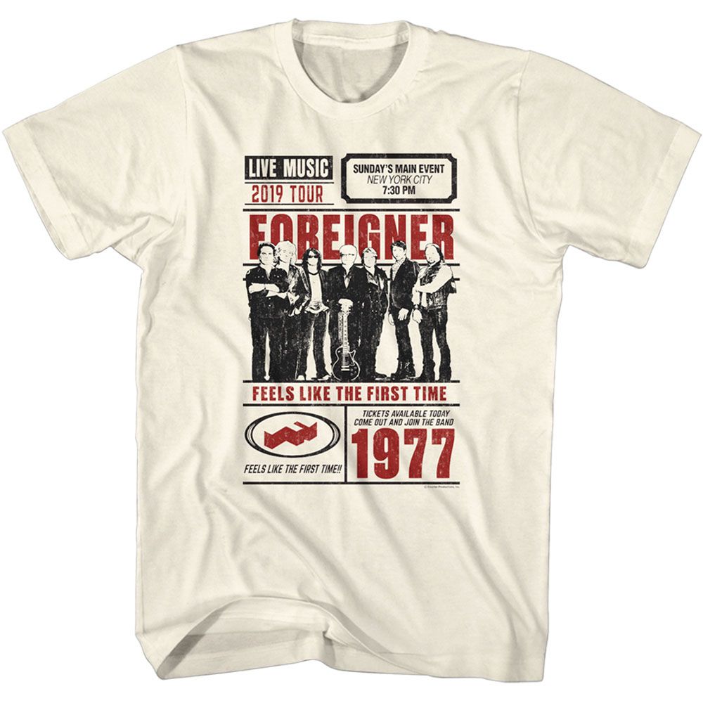 Natural Foreigner t-shirt featuring Foreigner Live design