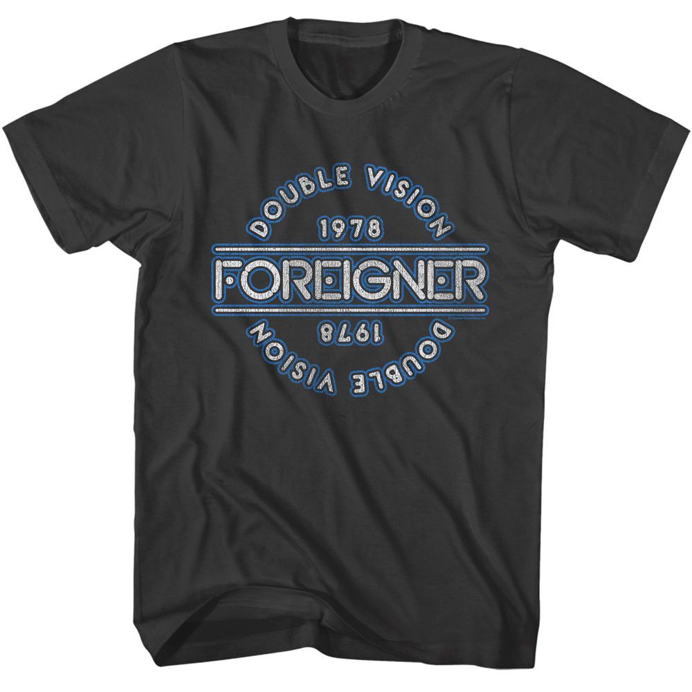 Smoke gray Foreigner t-shirt featuring Foreigner Double Vision 1978 design