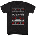 Black Foreigner t-shirt featuring Foreigner Christmas Sweater design