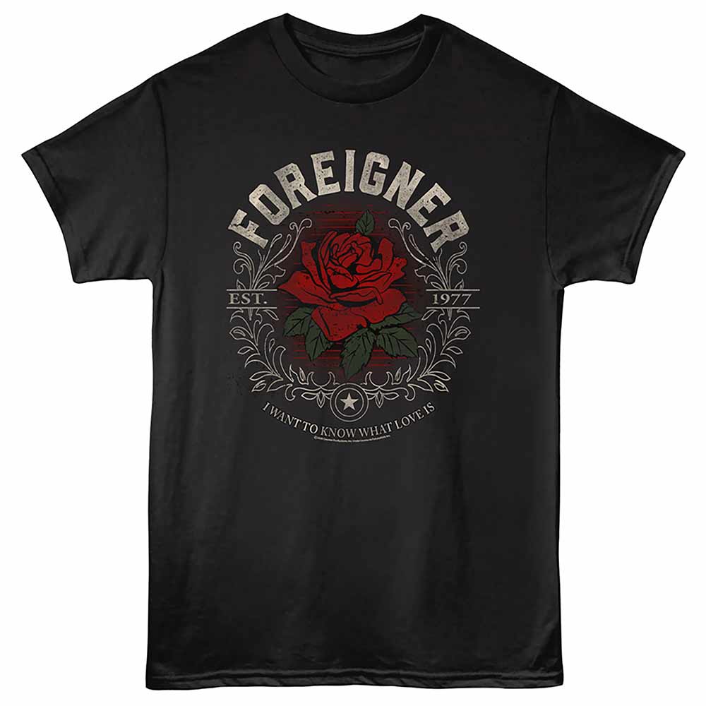 Love Is Foreigner t-shirt in black
