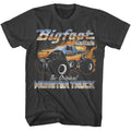 Smoke gray Bigfoot t-shirt featuring Bigfoot Flame Truck design