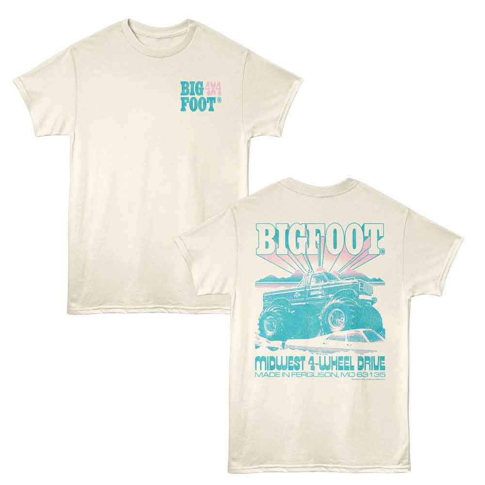 Natural Bigfoot t-shirt featuring Bigfoot Midwest 4WD design