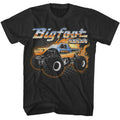 Smoke gray Bigfoot t-shirt featuring Bigfoot Truck With Flames design