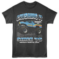 Smoke gray Bigfoot t-shirt featuring Bigfoot Crushing It 75 design
