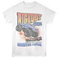White Bigfoot t-shirt featuring Bigfoot OG Monster Truck design