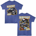 Royal blue heather Bigfoot t-shirt featuring a Glow design