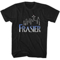 Black Frasier t-shirt featuring Frasier title logo design