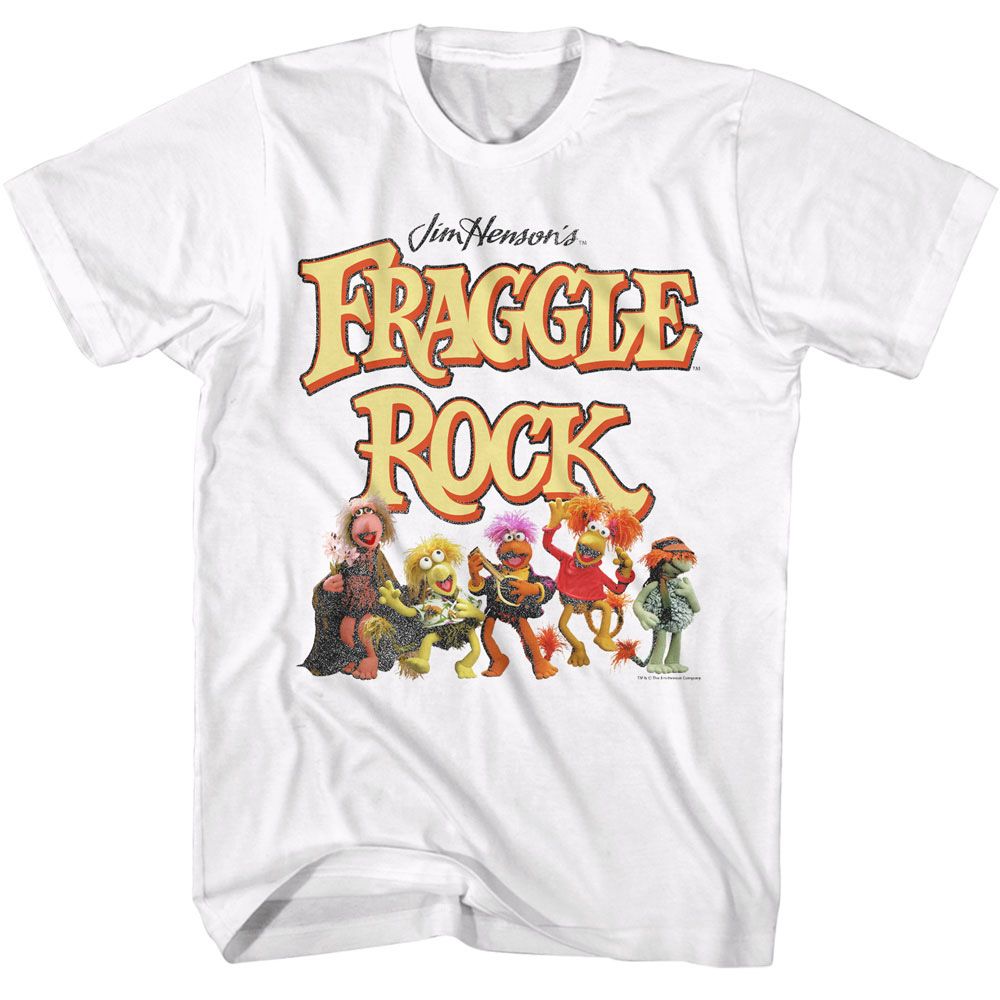 White Fraggle Rock t-shirt featuring Fraggle Rock Fraggles And Logo design