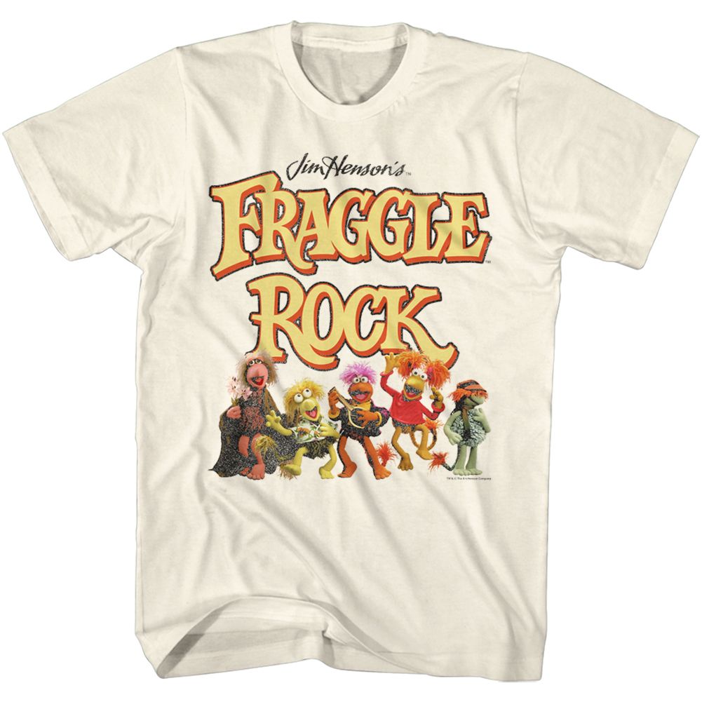 Natural Fraggle Rock t-shirt featuring Fraggle Rock Fraggles And Logo design