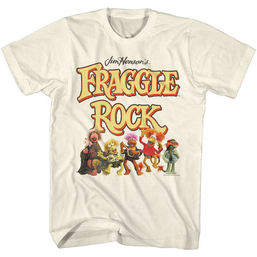 Natural Fraggle Rock t-shirt featuring Fraggle Rock Fraggles And Logo design