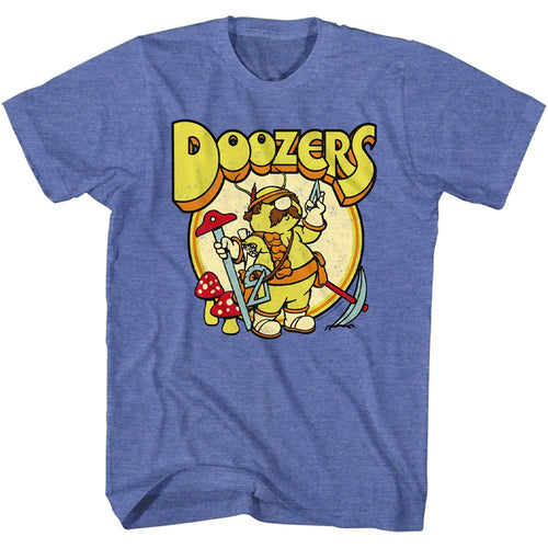 Royal heather Fraggle Rock t-shirt featuring Fraggle Rock Doozers Retro Circle design
