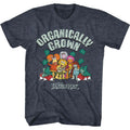 Navy heather Fraggle Rock t-shirt featuring Fraggle Rock Organically Grown design