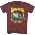 Vintage maroon heather Fraggle Rock t-shirt featuring Fraggle Rock Radish Technology Doozer design
