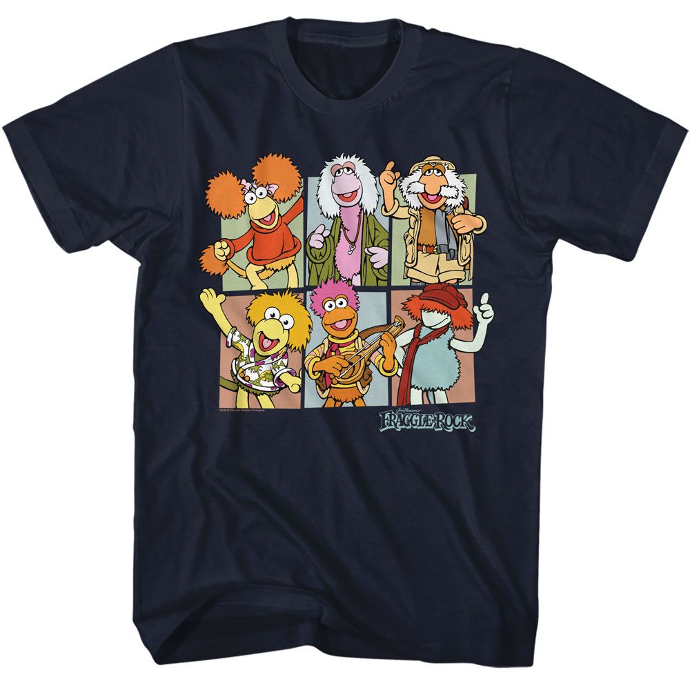 Navy Fraggle Rock t-shirt featuring Fraggle Rock Squares design
