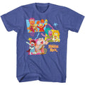 Royal heather Fraggle Rock t-shirt featuring Fraggle Rock Fraggles In Boxes design