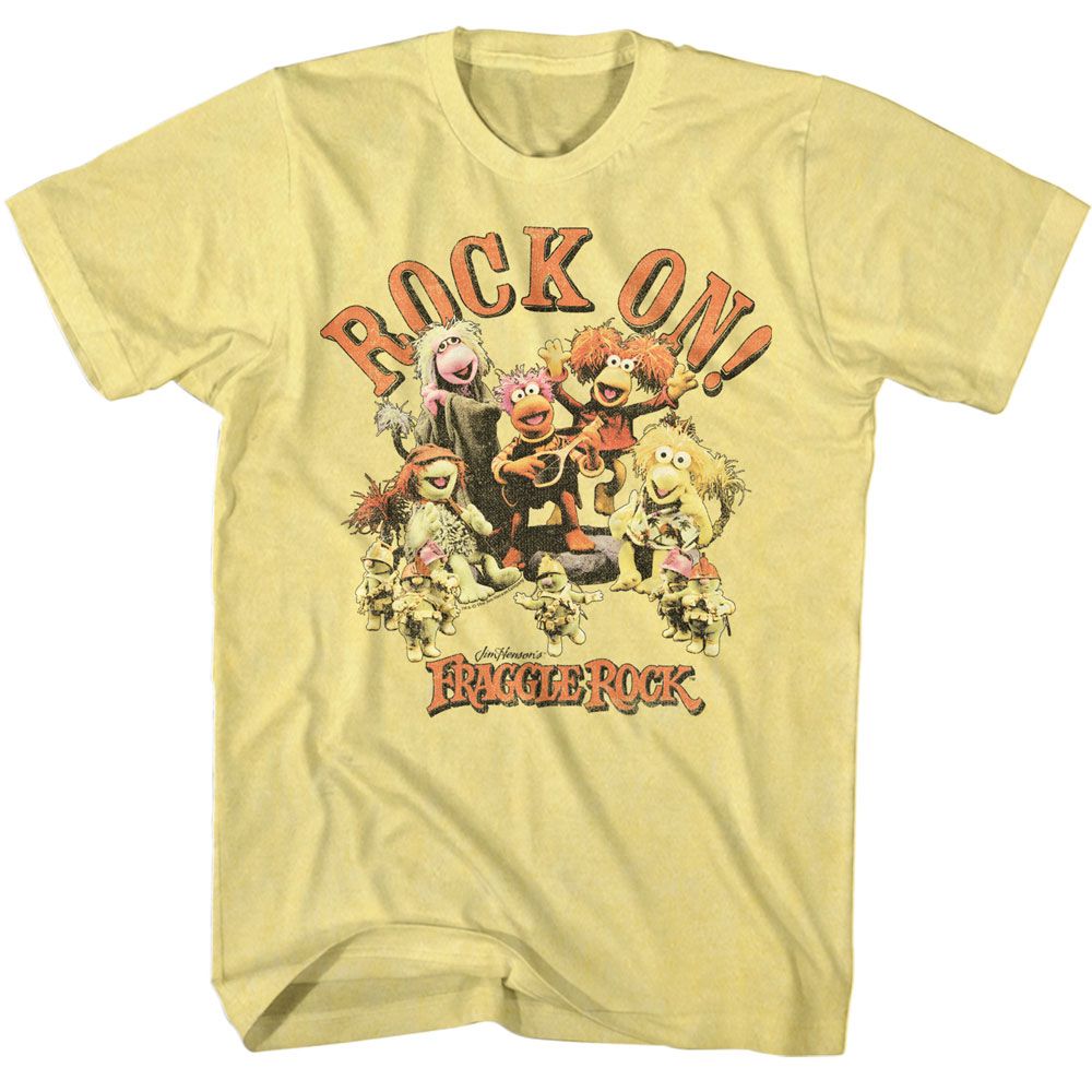 Yellow heather Fraggle Rock t-shirt featuring Fraggle Rock Rock On Puppets design