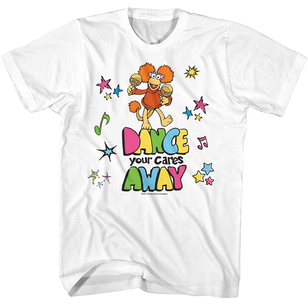 White Fraggle Rock t-shirt featuring Fraggle Rock Color Dance design