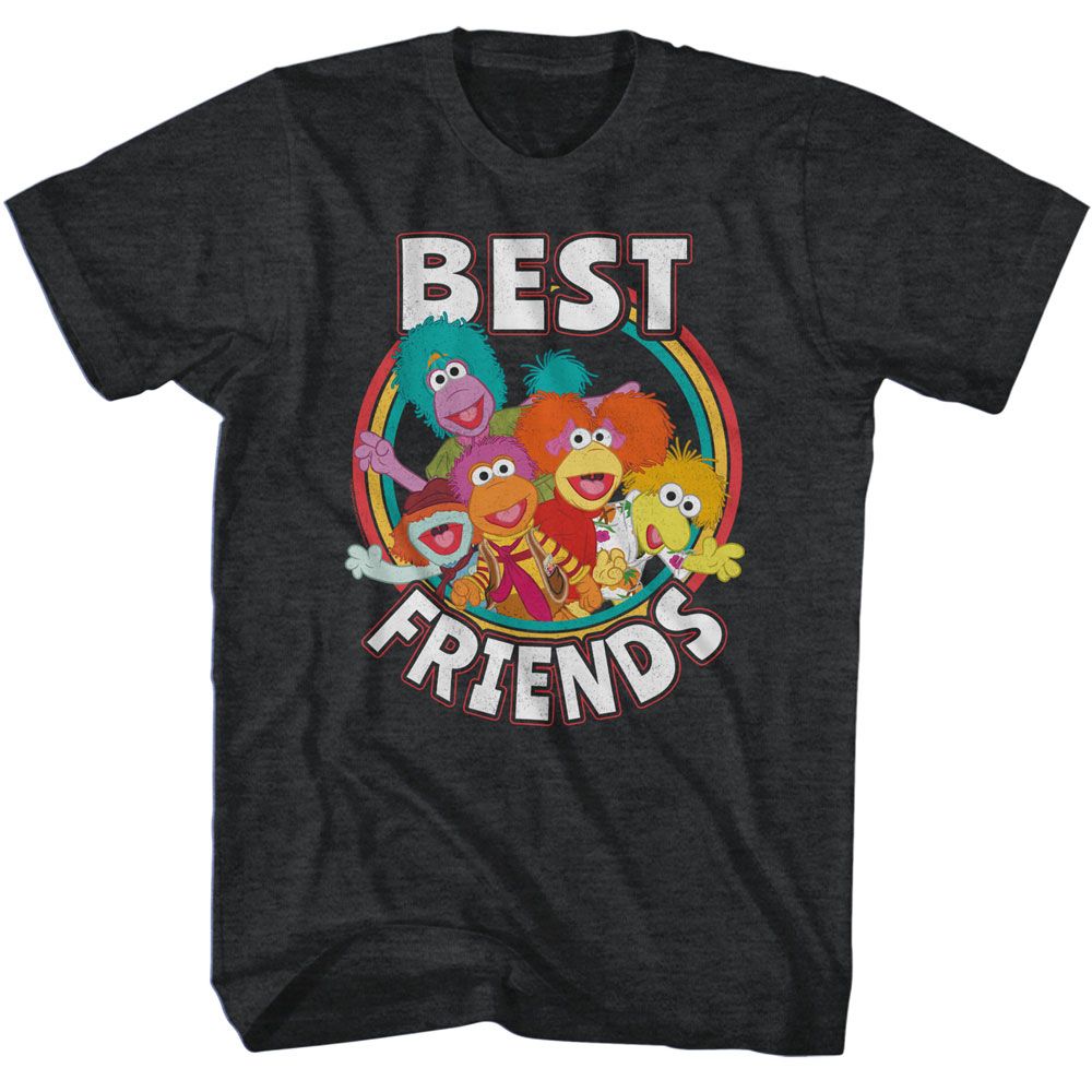 Black heather Fraggle Rock t-shirt featuring Fraggle Rock Best Friends design