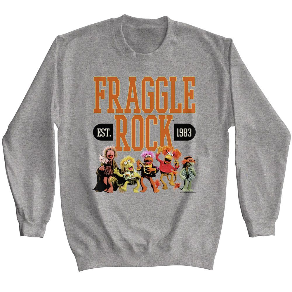 Graphite heather Fraggle Rock sweatshirt featuring Fraggle Rock athletic department design
