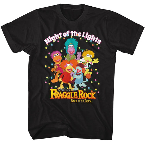 Black Fraggle Rock t-shirt featuring Fraggle Rock Night Of The Lights design