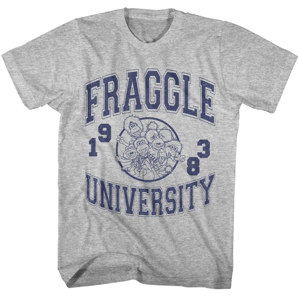 Gray heather Fraggle Rock t-shirt featuring Fraggle Rock University design