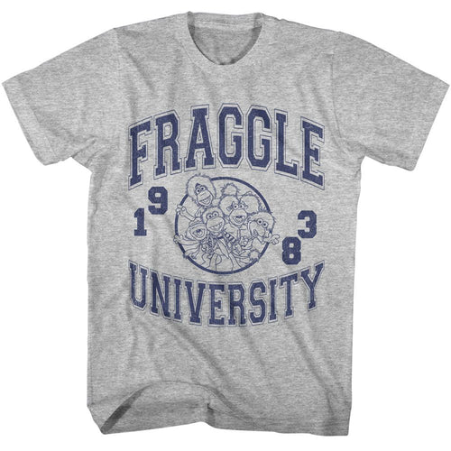 Gray heather Fraggle Rock t-shirt featuring Fraggle Rock University design