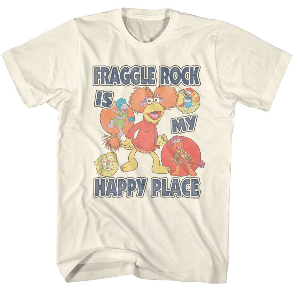 Natural Fraggle Rock t-shirt featuring Fraggle Rock Happy Place design