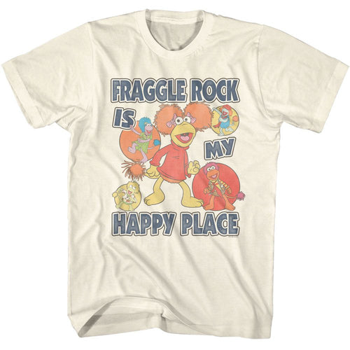 Natural Fraggle Rock t-shirt featuring Fraggle Rock Happy Place design