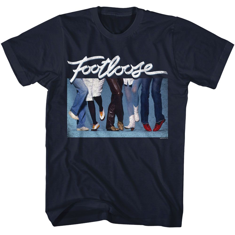 Navy Footloose t-shirt featuring Footloose Legs And Feet design