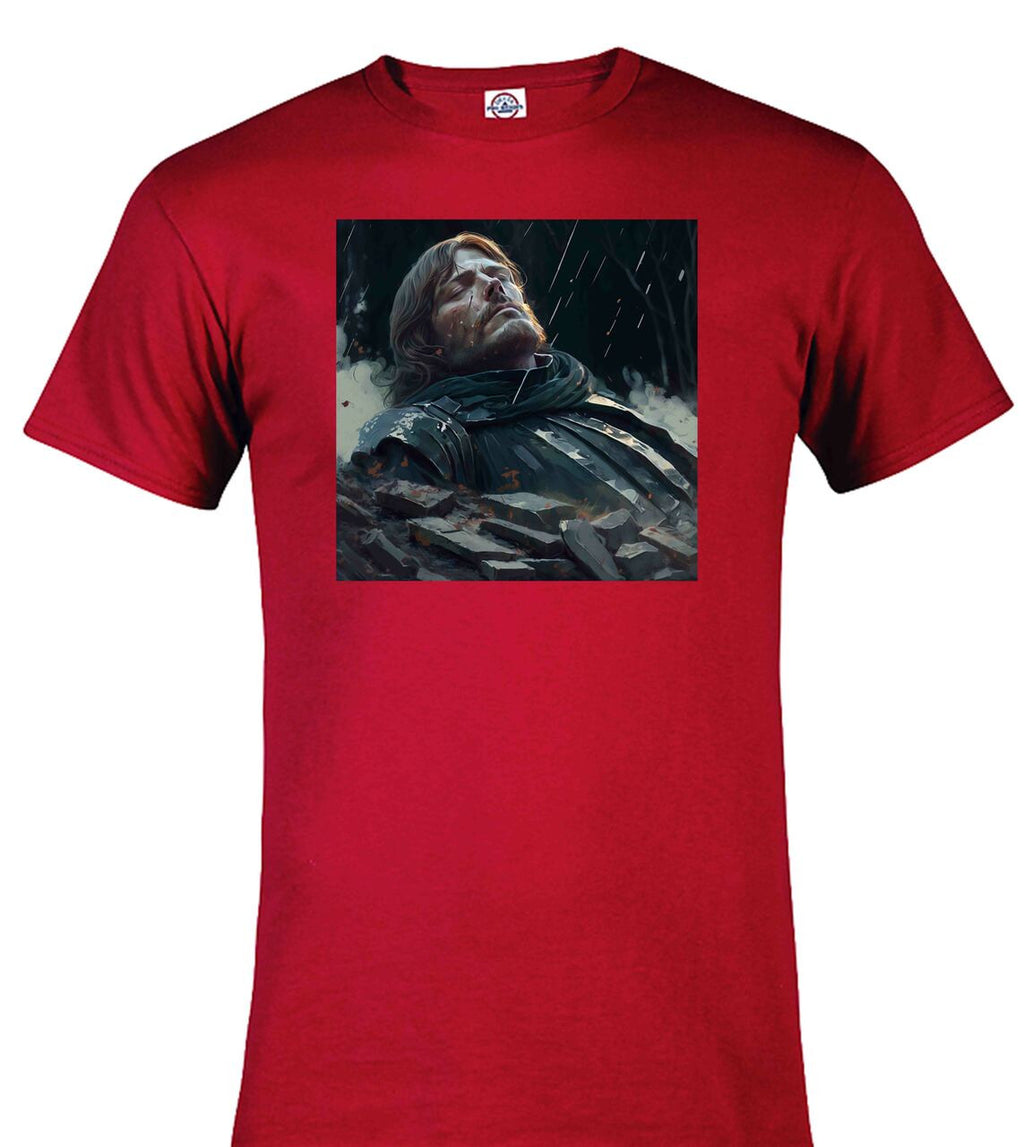 Red Fallen Hero Fantasy T-Shirt