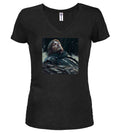 Black Fallen Hero Fantasy Juniors V-Neck T-Shirt