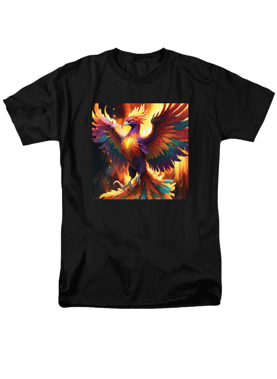 Black Fiery Phoenix T-Shirt