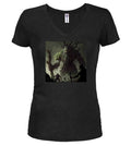 Black Forest Lord in Battle Fantasy Juniors V-Neck T-Shirt