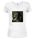 White Forest Lord in Battle Fantasy Juniors V-Neck T-Shirt