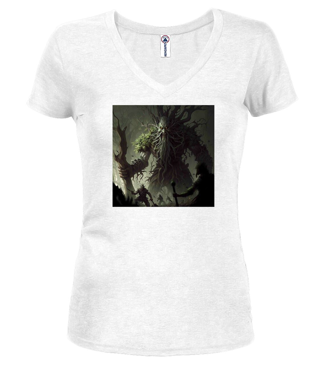 White Forest Lord in Battle Fantasy Juniors V-Neck T-Shirt