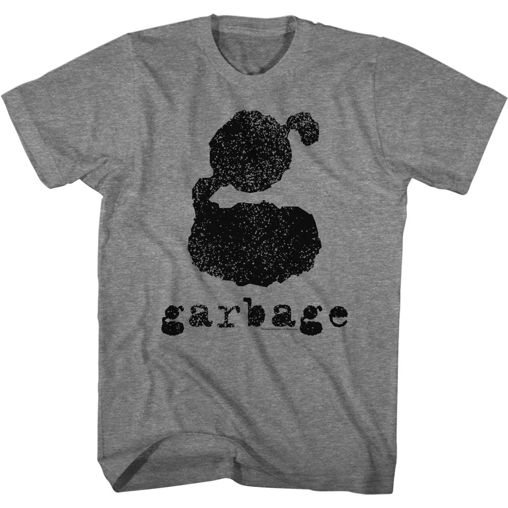 Graphite heather Garbage t-shirt featuring Garbage Big G Logo design