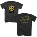 Smoke gray Garbage t-shirt featuring Garbage Rain Smiley Only Happy When It Rains design