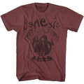 Vintage maroon heather Genesis t-shirt featuring Genesis Crystal Ball design