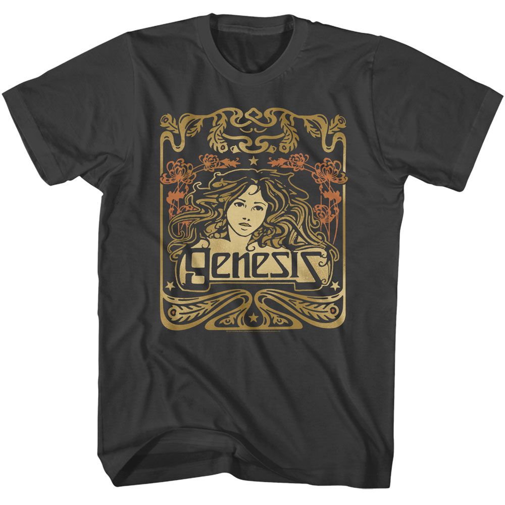 Smoke gray Genesis t-shirt featuring Genesis Art Nouveau Style design