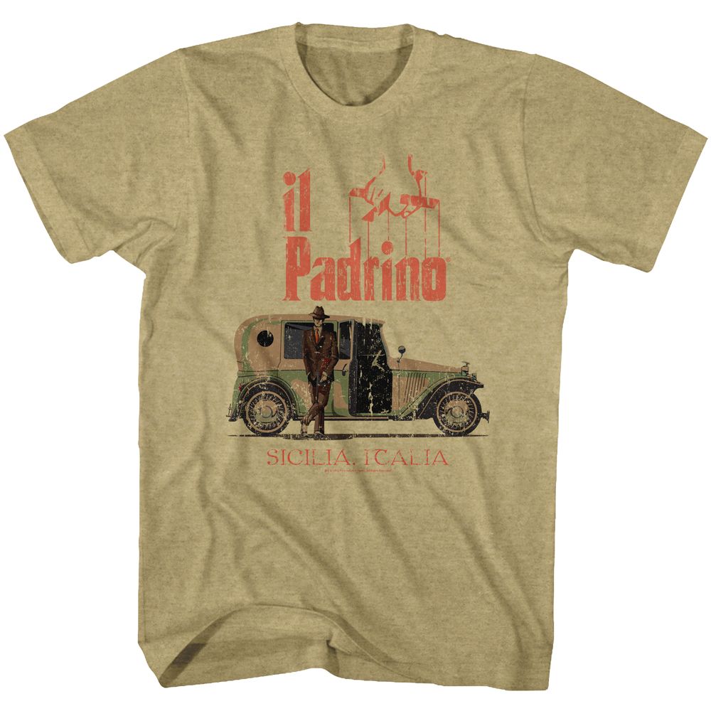 Khaki heather The Godfather t-shirt featuring The Godfather Il Padrino design