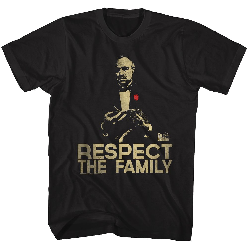 Black The Godfather t-shirt featuring The Godfather Respect design