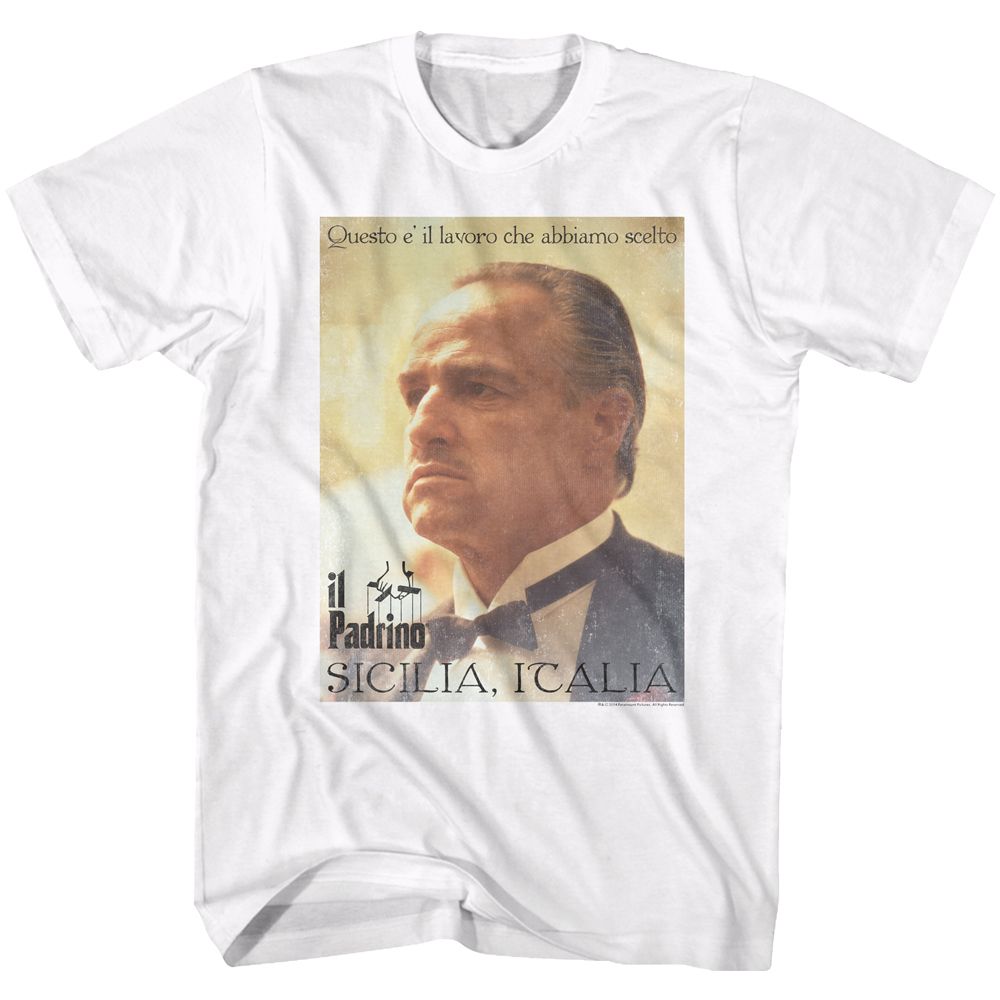 White The Godfather t-shirt featuring The Godfather Poster design