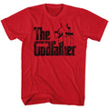 Red The Godfather t-shirt featuring The Godfather Logo Black design