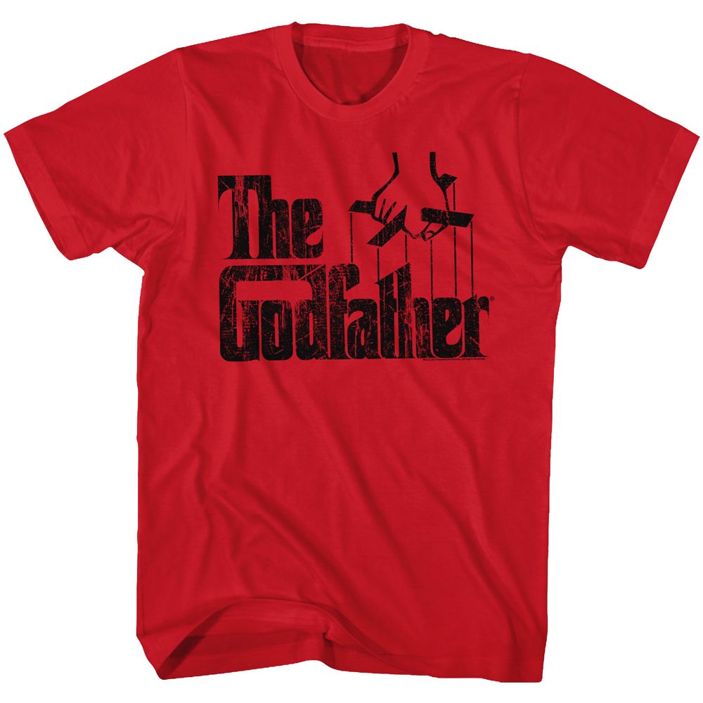 Red The Godfather t-shirt featuring The Godfather Logo Black design