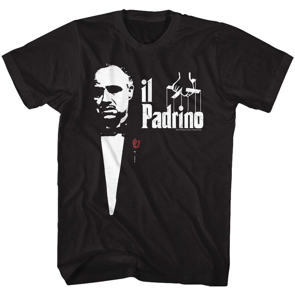 Black The Godfather t-shirt featuring The Godfather Halian design