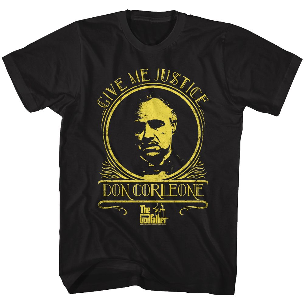 Black The Godfather t-shirt featuring The Godfather Justice design