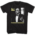 Black The Godfather t-shirt featuring The Godfather Power Respect design