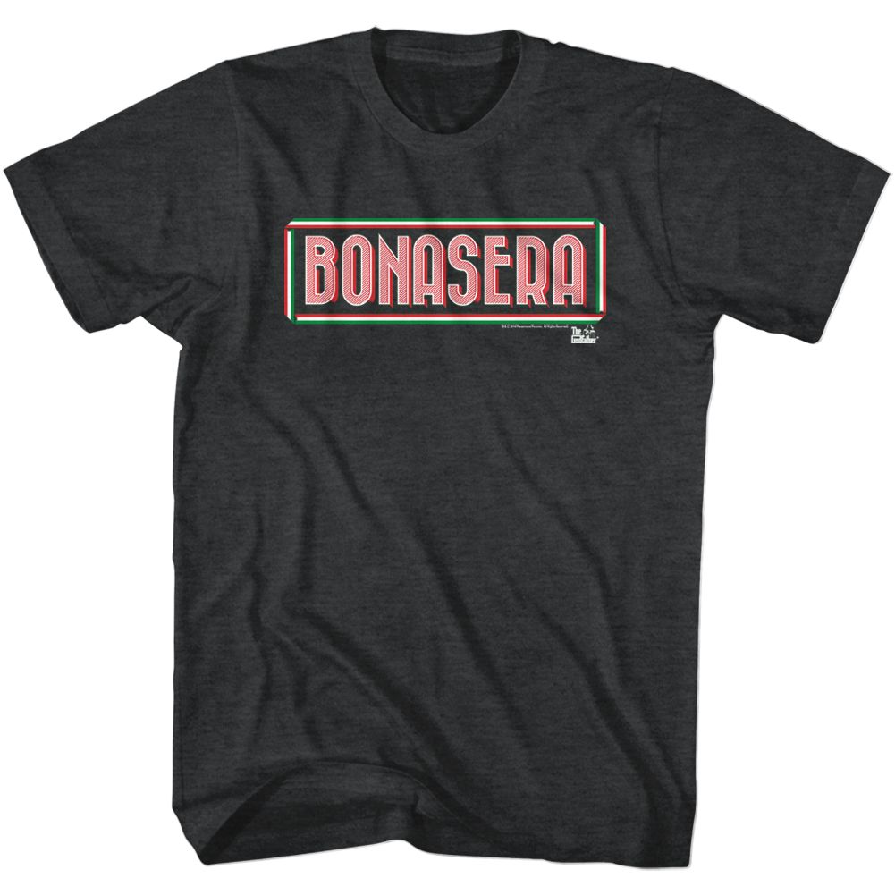 Black heather The Godfather t-shirt featuring The Godfather Bonasera design