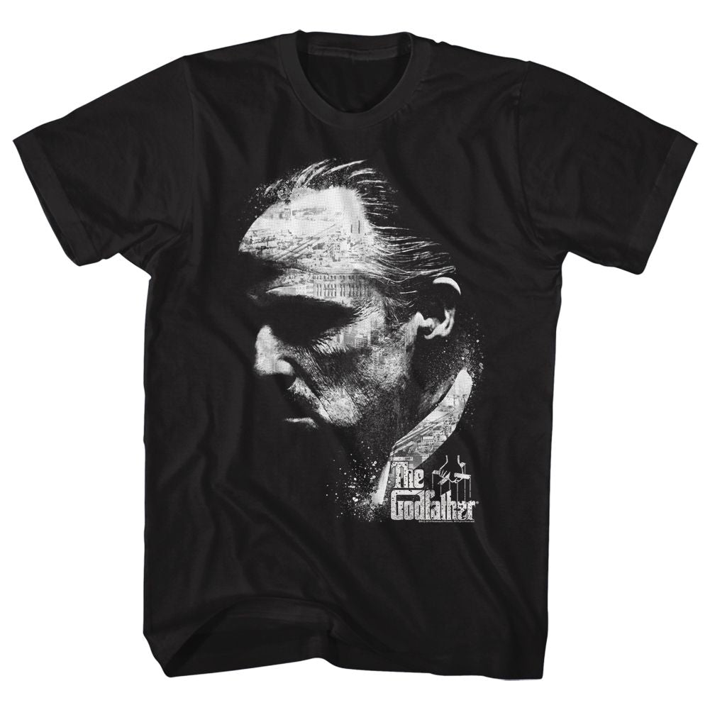 Black The Godfather t-shirt featuring The Godfather City Profile design